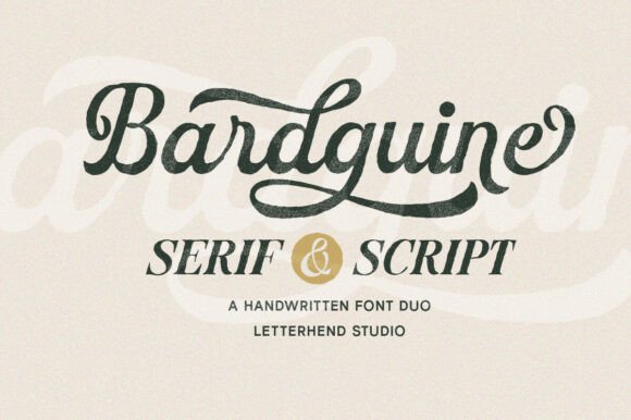 Bardguine Serif Script Duo Font Elevates Branding with Handwritten Elegance