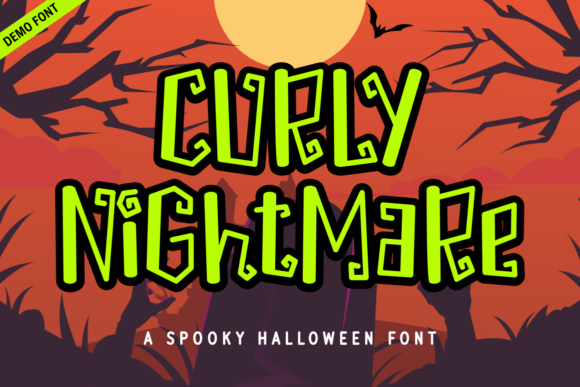 Curly Nightmare Demo Font by Kelik 7ntypes: A Halloween-Inspired Typeface for Web Design