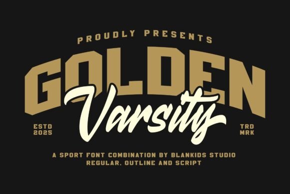 Golden Varsity Font for Crafting and Commercial Projects