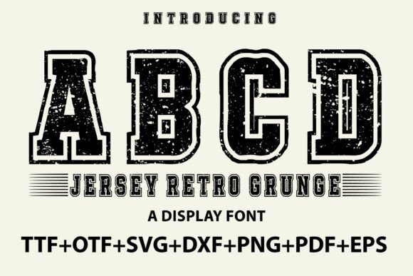 Jersey Retro Grunge Font: A Bold Display Typeface for Crafters