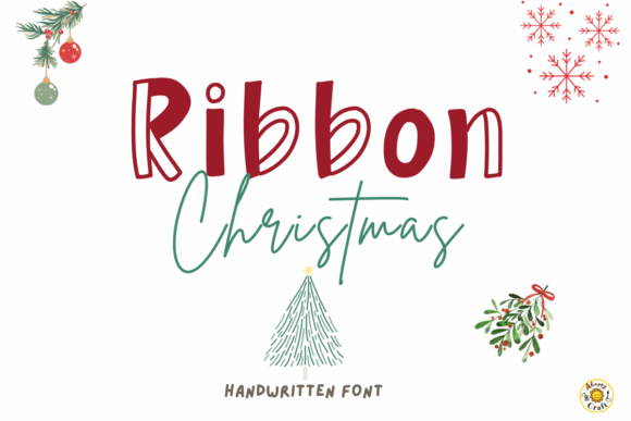 Ribbon Christmas Font for Festive Editorial Designs