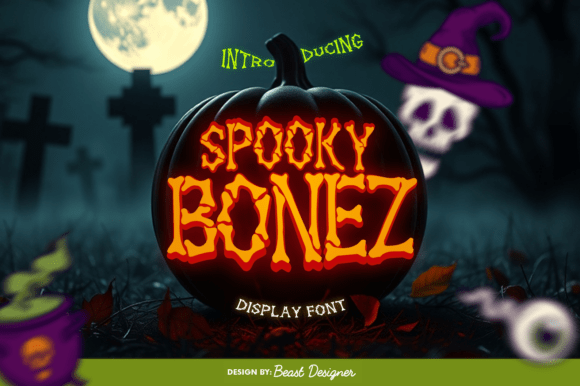 SpookyBonez Font: A Display Typeface for Halloween-Themed Web Design
